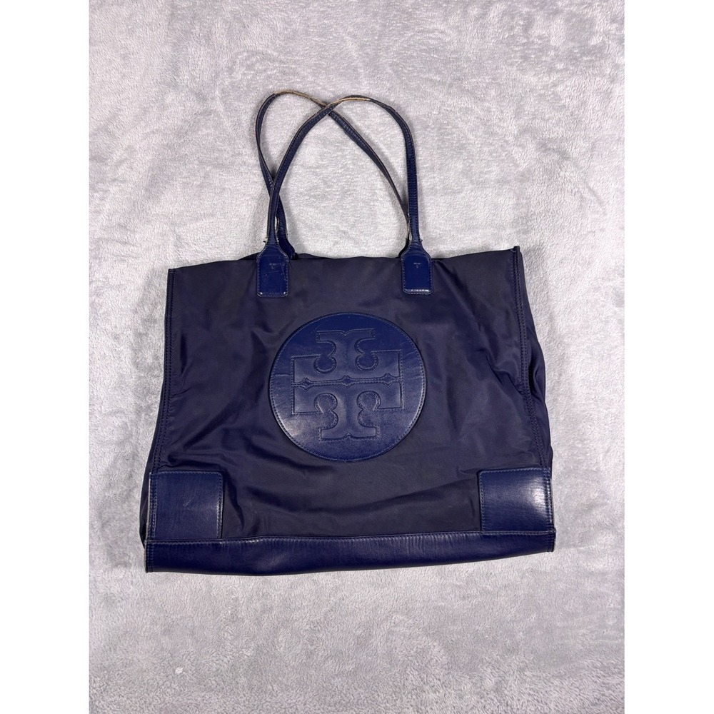 Tory Burch Ella Tote Bag L Blue Womens large